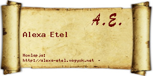 Alexa Etel névjegykártya